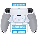 コントローラーではない。eXtremeRate ps5コントローラー(BDM-030&BDM-040&BDM-050)に対応用ラバーグリップ付きプラスティック製RISE4 V3背面リマップキット、ps5コントローラー用アップグレードボード&白いバックシェルラバーグリップ付き&白いバックボタン【グレー】