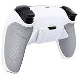 コントローラーではない。eXtremeRate ps5コントローラー(BDM-030&BDM-040&BDM-050)に対応用ラバーグリップ付きプラスティック製RISE4 V3背面リマップキット、ps5コントローラー用アップグレードボード&白いバックシェルラバーグリップ付き&白いバックボタン【グレー】
