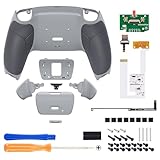 eXtremeRate ps5コントローラーBDM-030&BDM-040&BDM-050に対応用プログラム背面パドルプラスティック製ラバー付きRISE V3リマップキット、ps5コントローラーに対応用アップグレードボードと再設計されたバックケース&背面ボタンアタッチメン‐ps5本体ではない【クラシックグレー&ニューホープグレー】