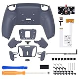 コントローラーではない。eXtremeRate ps5コントローラー(BDM-030&BDM-040&BDM-050)に対応用ラバーグリップ付きプラスティック製RISE4 V3純色の背面リマップキット、ps5コントローラー用アップグレードボード&バックシェルラバーグリップ付き&4バックボタン【ティントゥーラ ネーラ】
