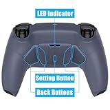 コントローラーではない。eXtremeRate ps5コントローラー(BDM-030&BDM-040&BDM-050)に対応用ラバーグリップ付きプラスティック製RISE4 V3純色の背面リマップキット、ps5コントローラー用アップグレードボード&バックシェルラバーグリップ付き&4バックボタン【ティントゥーラ ネーラ】