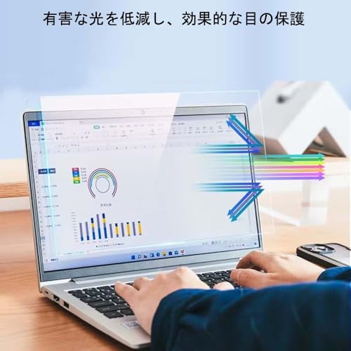 15.6インチ ノートパソコン用保護フィルム パソコン ブルーライトカット フィルム 16:9 対応 反射低減 指紋防止 抗菌 アンチグレア 液晶PC保護シート (15.6インチ, 透明保護フィルム)