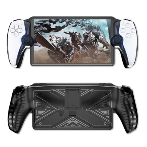 【K&SGAMER】2way PSポータル 専用 セミハードカバー 滑り止めグリップ PS5 リモートプレイヤー 衝撃吸収 保護カバー スタンド付き (ブラック)