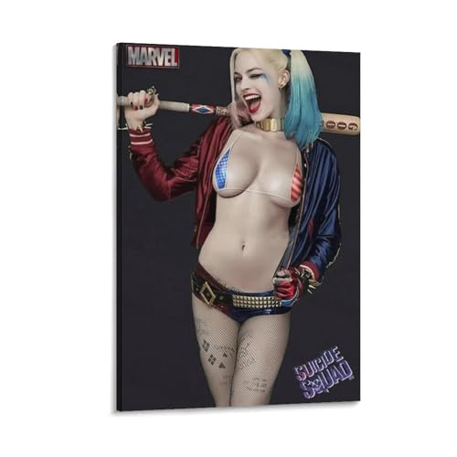 スーサイドスクワッド映画ハーレークインポスター(1) 部屋飾り キャンバスウォールアート 印刷 ポスター 版画 壁飾り 壁の絵 壁掛け ホームアートワーク08x12inch(20x30cm)