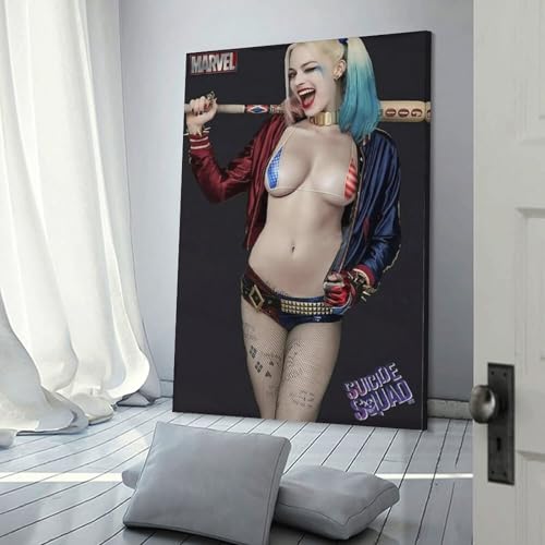 スーサイドスクワッド映画ハーレークインポスター(1) 部屋飾り キャンバスウォールアート 印刷 ポスター 版画 壁飾り 壁の絵 壁掛け ホームアートワーク08x12inch(20x30cm)