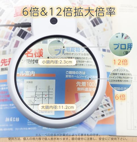 ZenCT 拡大鏡 卓上式 ルーペ 【倍率6倍&12倍】LEDライト付き USB給電/乾電池式 直径11.2cm 21灯 2種類レンズ 伸縮アーム 3種色温度 虫眼鏡 スタンドルーペ 折り畳み式 置き型 卓上ライト 日本語説明書付き 手芸 作業 縫製 読書用拡大鏡 CT250