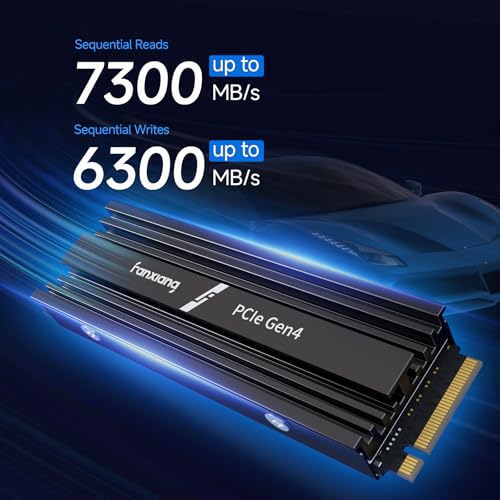 fanxiang SSD 1TB M.2 NVMe 2280 【ヒートシンク付き】 最大7300MB/s TLC 3D NAND採用 PCIe Gen4.0x4 64Gb/s M.2 SSD NVMe 1.4 PS5動作確認済 内蔵SSD SLC キャッシュ 放熱性 ノートパソコン/デスクトップ/PS5対応 5年保証 S880R