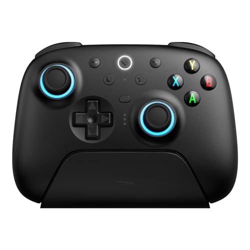 8BitDo Ultimate 2 ワイヤレス コントローラー Windows & Android 用、TMR ジョイスティック付きゲーム コントローラー、切り替え可能なホール効果/触覚トリガー、RGB ファイヤー リング、8 スピード ワイヤレス テクノロジー (Black)
