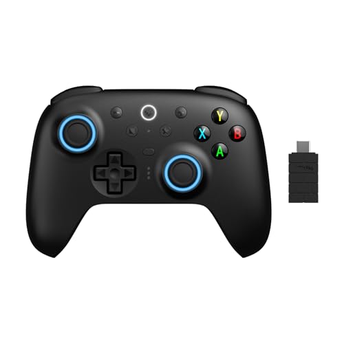 8BitDo Ultimate 2 ワイヤレス コントローラー Windows & Android 用、TMR ジョイスティック付きゲーム コントローラー、切り替え可能なホール効果/触覚トリガー、RGB ファイヤー リング、8 スピード ワイヤレス テクノロジー (Black)