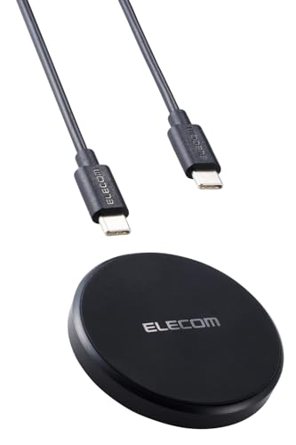エレコム ワイヤレス充電器 10W Qi規格対応 卓上 Type-Cケーブル付属 1m ブラック EC-QA27BK