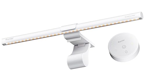 Quntis モニターライト USB給電 デスクライト 目に優しい 反射防止 色温度調節可能 CRI>95 湾曲モニター対応 無線リモコン付き 在宅ワーク/ゲーミング/勉強用 プレゼント対応 Glow White