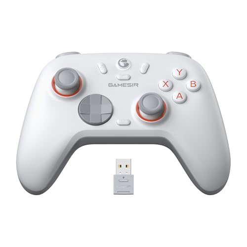 GameSir Nova 2 Lite PC コントローラー 有線、無線（Bluetooth、2.4GHz）1000hzポーリングレートゲームパッド PC、Switch、ios、Android対応 独自開発したアンチドリフトホール効果スティックゲームコントローラー トリガーストップ 二つ背面ボダン ターボ機能 非対称ランブルモーター付きswitch switch 2 プロコン 一年保証 日本語説明書 ホワイト