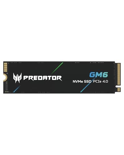 Acer Predator M.2 SSD 1TB GM6 NVMe2.0 2280 PCIe Gen4×4 超高速(最大読み取り：7200MB/s、最大書き込み：6200MB/s) 内蔵SSD 高耐久 3D NAND PS5動作確認済み メーカー5年保証