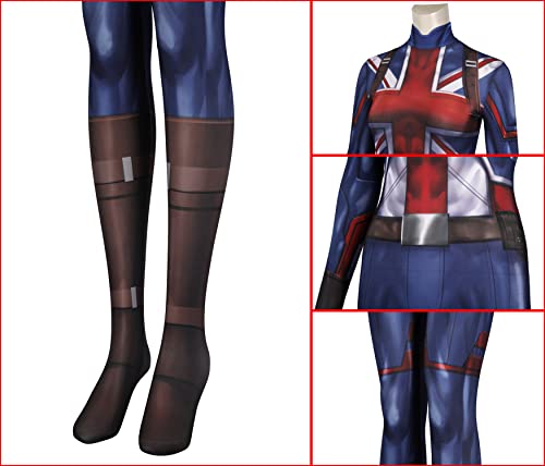 [COSSKY] ホワット・イフ...? キャプテン・カーター ペギー・カーター コスプレ衣装 cosplay イベンド 変装 仮装 全身タイツ プレゼント 祭り仮装 コスチューム コス 衣装 (女性S)