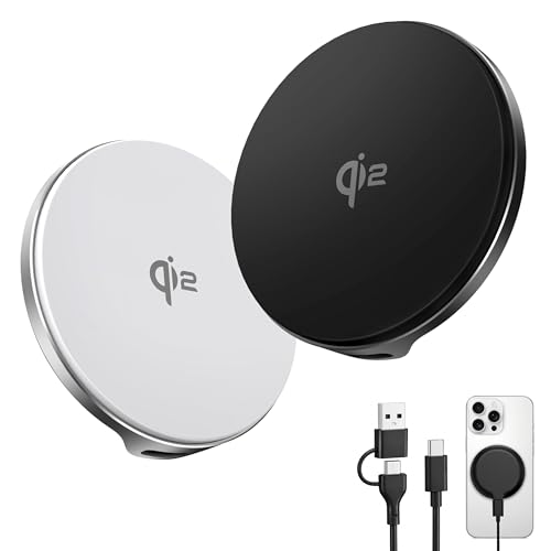 最新Qi2 ワイヤレス充電器【15W急速充電×放熱重視】magsafe充電器 qi2 充電器 マグセーフ対応 スマホ 充電器 ワイヤレス マグネット 置くだけ 強力磁石 magnetic 超薄超軽量 ラバー衝撃吸収 割れない 過熱保護＆短絡保護 iPhone17/16/15/14/13/12＆AirPodsに対応 60W高性能USB-Cケーブル付き（ブラック）