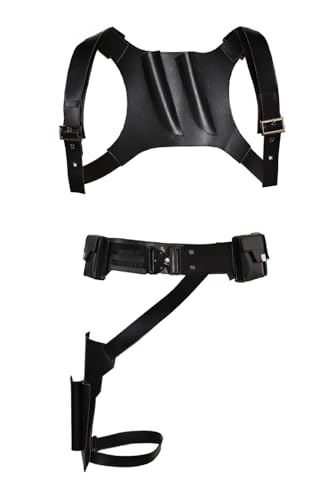 バッキーバーンズ コスチューム 小道具 ウィンターソルジャー コスプレ バックパック ベルト 大人 ハロウィン 衣装 ストラップ アクセサリー (ブラック、L)