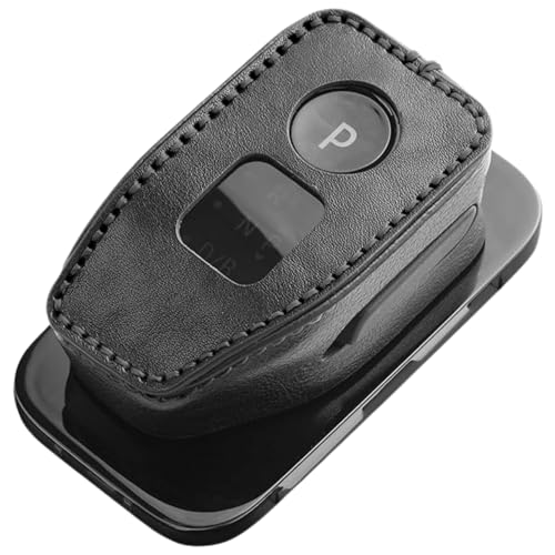 【smasol】シフトノブカバー 本革 シフトレバー ブーツ 内装カスタム パーツ 手縫い不要 エクストレイル T33系／ノート E13／オーラ／アリア B6・B9系 対応（日産車種互換）ドレスアップ アクセサリー (Type-B 黒/黒スティッチ)