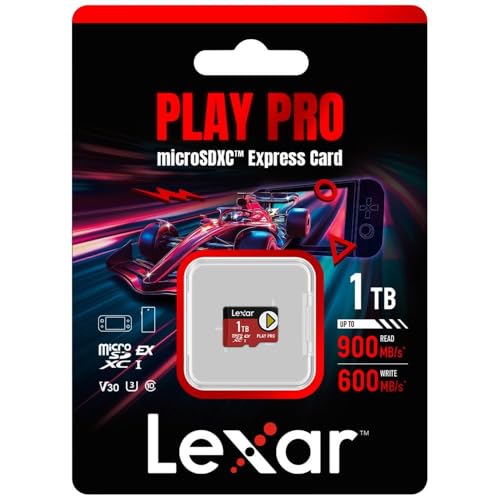 Lexar PLAY PRO microSDXC Expressカード 1TB 最大読込900MB/s最大書込600MB/s Nintendo Switch 4K動画 ドローン対応 防水 耐衝撃 並行输入品