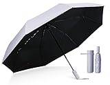 日傘 晴雨兼用 UVカット率100% 完全遮光 軽量 280g スマートセーフティロック機能 コンパクト 折りたたみ レディース メンズ 男女兼用 遮熱 携帯便利 ワンタッチ自動開閉 (クラシックグレー, 【新モデル】スマートセーフティ搭載)