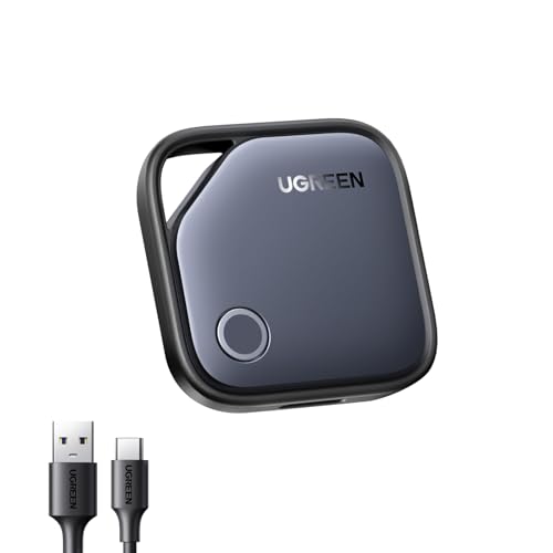 UGREEN FineTrack Smart Finder 1個 充電式 スマートトラッカー Appleの「探す」に対応 (iOS端末のみ) 探し物防止タグ USB-C充電 1年長持ち 超薄型 紛失防止 デバイス 財布 鍵 バッグ iPhone「探す」対応