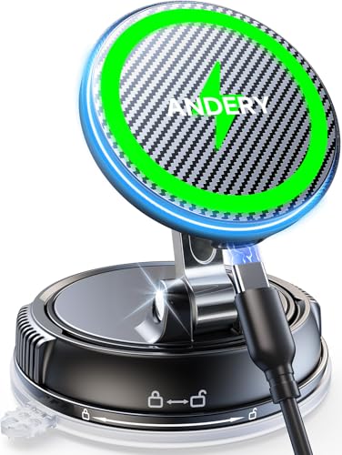 スマホホルダー 車 ワイヤレス充電 マグネット【15W急速充電+真空吸盤の最強コンビ】安定性拔群 車 スマホスタンド【超強磁力】24×N55磁石 Mag-safe 車載 【360°回転な台座×多角度自由調節】カー用品 車載スマホホルダー LEDライト マグセーフ 車載 充電器 片手操作 1秒で着脱 車用品 携帯ホルダー 折りたたみ式 高級合金素材 iPhone&Android多機種と多車種が対応