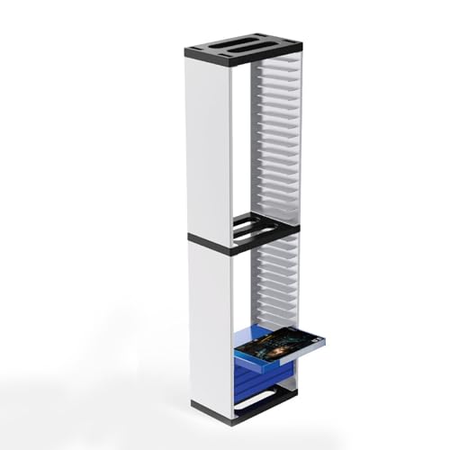 Ps5 収納する 36pcs 大容量 ゲームソフト収納棚 ゲーム盤 ディスク ゲームCDps4 Oneタワー型 二重収納ボックススタンド インストールが容易 省スペース