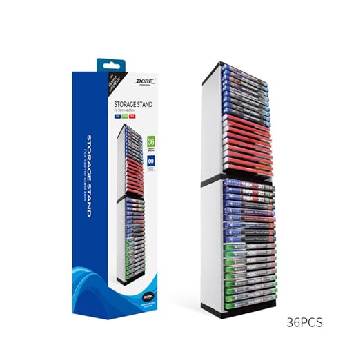 Ps5 収納する 36pcs 大容量 ゲームソフト収納棚 ゲーム盤 ディスク ゲームCDps4 Oneタワー型 二重収納ボックススタンド インストールが容易 省スペース