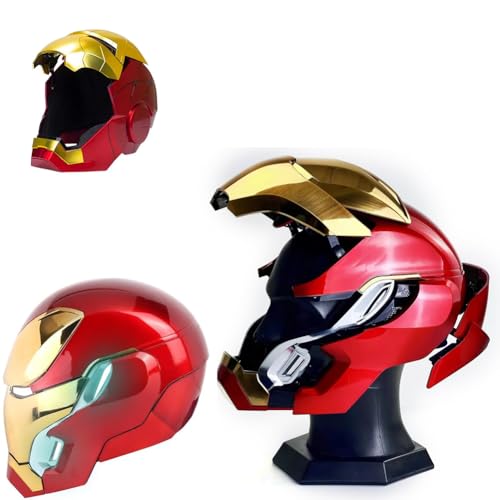 [Nihig] アイアンマン 2025 MK 50 1:1 ウェアラブルヘルメット - 音声、タッチ、RC、LEDアイ付き、リアルなサウンドエフェクト、可動式バック&イヤーパネル、大人とティーン向けのコスプレやコレクターフィギュアに最適 (A) [並行輸入品]