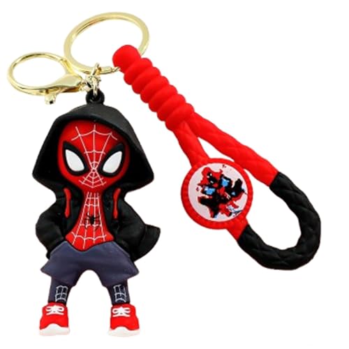 [kizoya キゾヤ] キーホルダー ファションヒーロー漫画デザイン車用キーホルダー 多機能 キーチェーン 超かわいい ペンダント カード 携帯電話のストラップ かばん バッグ 車 ペンダント小物 バックパックの装飾品 ブラック非公式 [並行輸入品]