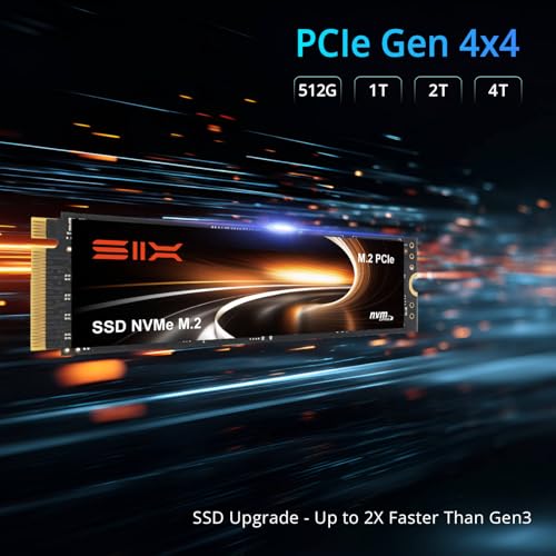 SIX X7400 Pro TLC Nand NVMe M.2 SSD PCIe4.0 512GB 内蔵SSD、最大読み取り速度7100MB/s、M.2 2280フォーマット、ゲーム・PS5用ストレージ拡張対応、ヒートシンク付き、PCIe Gen4x4 NVMeインターフェース、ノートパソコン及びデスクトップPC用内蔵ソリッドステートドライブ