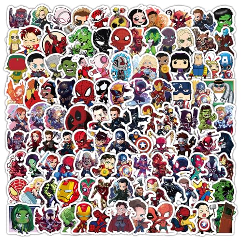 sanyuexiaozai マーベル アベンジャーズ ステッカーセット, 120枚入り, 防水デカール, スーツケース・ノートPC・スマホ・バイク用
