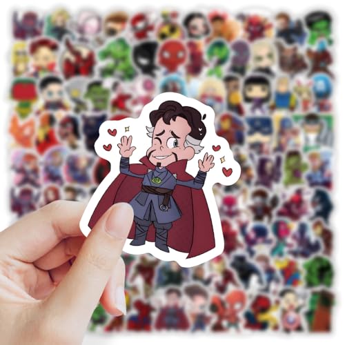 sanyuexiaozai マーベル アベンジャーズ ステッカーセット, 120枚入り, 防水デカール, スーツケース・ノートPC・スマホ・バイク用