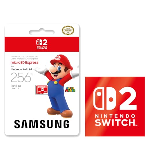 【任天堂ライセンス商品】Samsung microSD Express Card 256GB for Nintendo Switch 2(サムスン マイクロSDエクスプレスカード 256GB) 【Amazon.co.jp限定特典】Nintendo Switch 2 ロゴデザインステッカー 同梱