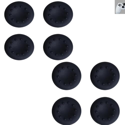 Mirhua PS4・PS5・Xboxコントローラ対応 ブラック 8点セット アナログスティック用 カバー キャップ 2.2*2.2*0.5CM