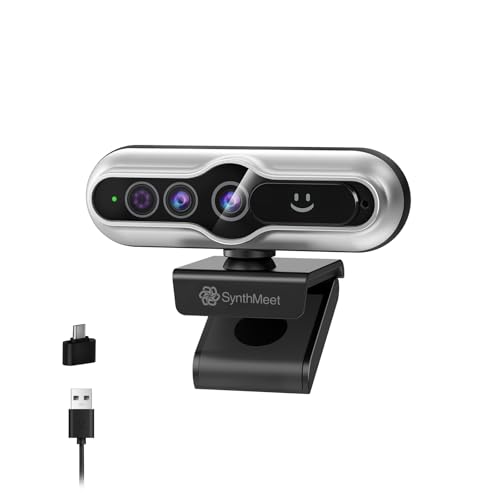 2K Windows Hello ウェブカメラ、Windows Hello 顔認識カメラ、会議やビデオ通話用の 2K USB ウェブカメラ、ノイズ低減マイク、自動光補正、84° 広視野角、スライド式プライバシーカバー、Microsoft Teams、Zoom、Skype, Google Meet に対応