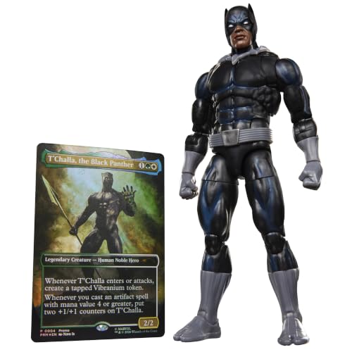 【Amazon.co.jp限定】ハズブロ（Hasbro）MARVEL マーベルレジェンド・シリーズ マーベル スーパー・ヒーローズ『マジック：ザ・ギャザリング』ブラックパンサー、15 cm アクションフィギュアのおもちゃ＋限定フォイル仕様のトレーディングカードゲーム用トレカ G2107 正規品