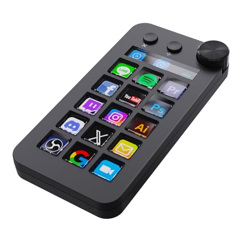 ActionRing ストリームコントローラーデック ショートカットキーボード 左手デバイス ショットカットキー/電卓/テンキー三つのモード搭載 15個のカスタマイズ可能なマクロキー 大きなダイヤル装備 仕事効率化デバイスOBS/PowerPoint/Excel/Word/Photoshop/Adobe Premiere Pro対応Windows 10/Mac14.0対応 (N1 ブラック)