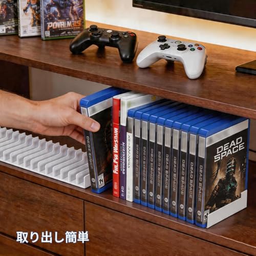ZYTHRONE ゲームソフト 収納 スタンド PS5/PS4/PS3/Xbox Series S & X/Switch ブルーレイ 向けの デ ィスク収納 ラック 便利グッズ 省スペース, 2個