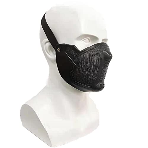 [JUNENTER] ウィンター・ソルジャー マスク バッキー・バーンズ ジェームズ・ブキャナン スーパーヒーロー ラテックス コスプレ ハロウィン 小道具 コスチューム アクセサリー ブラック フリーサイズ