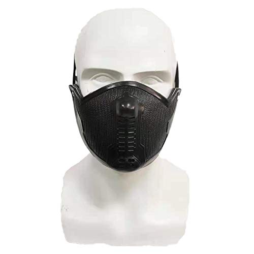 [JUNENTER] ウィンター・ソルジャー マスク バッキー・バーンズ ジェームズ・ブキャナン スーパーヒーロー ラテックス コスプレ ハロウィン 小道具 コスチューム アクセサリー ブラック フリーサイズ