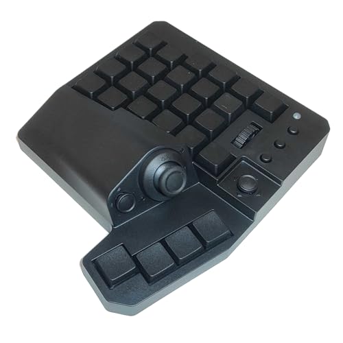[MH-Device] MH-Zeta ジョイスティック・ホイール付き47キー片手ゲーミングキーボード 片手 キーボード 左手キーボード(左手用-黒)