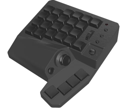 [MH-Device] MH-Zeta ジョイスティック・ホイール付き47キー片手ゲーミングキーボード 片手 キーボード 左手キーボード(左手用-黒)