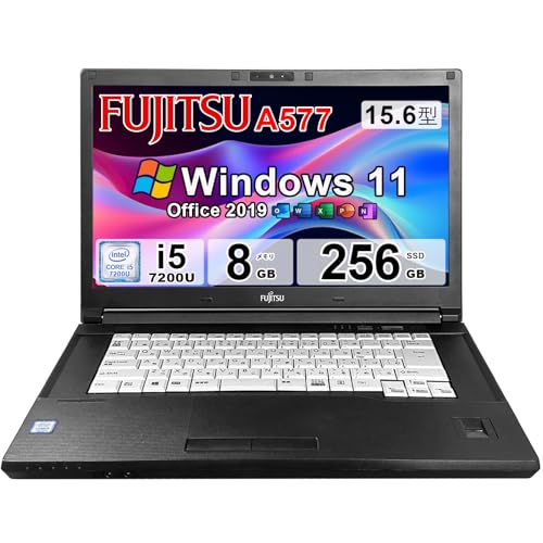 【整備済み品】ノートパソコン A577 15.6 インチ フルHD/ Corei5‑7200U (2.5GHz) / メモリ8GB / SSD 256GB / USB/HDMI/Wi-Fi/Bluetooth 4.1 / Win 11 & Office 2019 搭載