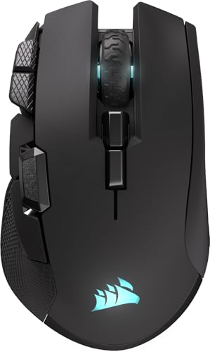 CORSAIR IRONCLAW ワイヤレス SE ゲーミングマウス – 26,000 DPI、人間工学に基づいた非対称形状、10 個のプログラム可能のボタン、MOBA、FPS、MMO – 黒 CH-9317110-WW