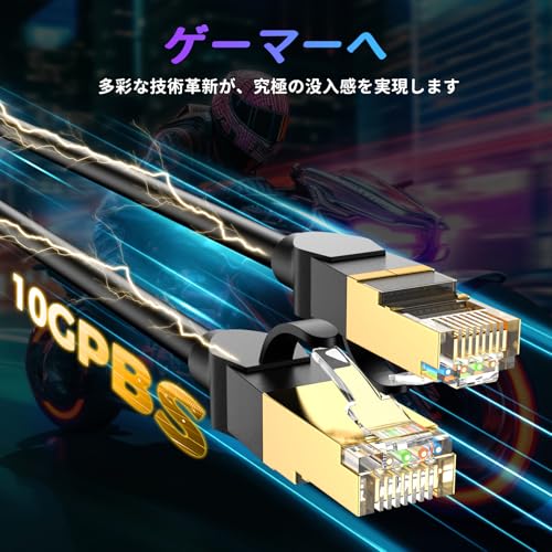 CHENLUKJ LANケーブル 1m CAT6A カテゴリ6 高速 ランケーブル PoE対応 26AWG 550MHz 10Gbps/ギガビット対応 CAT6準拠 RJ45金メッキコネクタ 爪折れ防止 耐候性 家庭/オフィス/ゲーム機用 屋内屋外用 ブラック