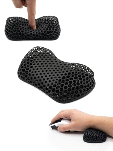 Pebel リストレスト マウス用 パームレスト 手首置き ハニカム構造 超通気性 蒸れない 洗える 疲労軽減 人間工学 3D立体構造 滑り止め PCゲーム オフィスワーク (ブラック)