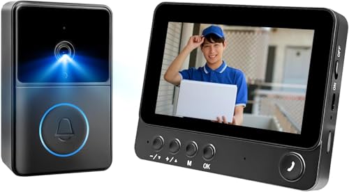 テレビドアホン インターホン 工事不要 カメラ付き 【双方向通話/自動録画/暗視】IP65防水 説明書付き