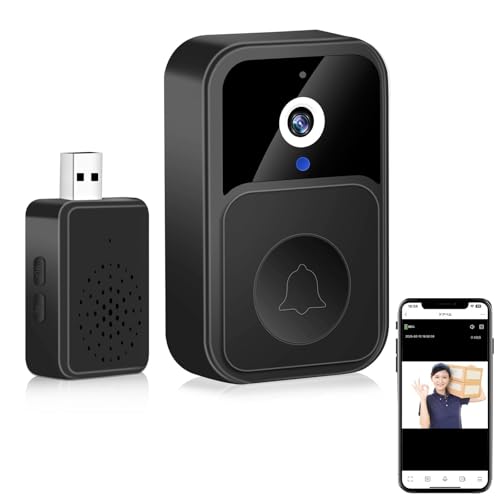外出先からも通話可能 ビデオドアベル ワイヤレス スマホドアベル インターホン ビデオドアホン 配線工事不要 WiFi ドアチャイム 充電式 防犯カメラ 屋外 双方向音声 リアルタイムビデオ通話 ios android対応 日本語説明書付き
