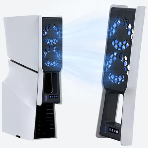 PS5 冷却ファン スタンド型冷却パッド 大型ファン搭載 PS5日本語専用モデル Slim/Pro対応 自動温度検知 風量調節可 LEDライト USB 3.0 低騒音 熱対策 周辺機器