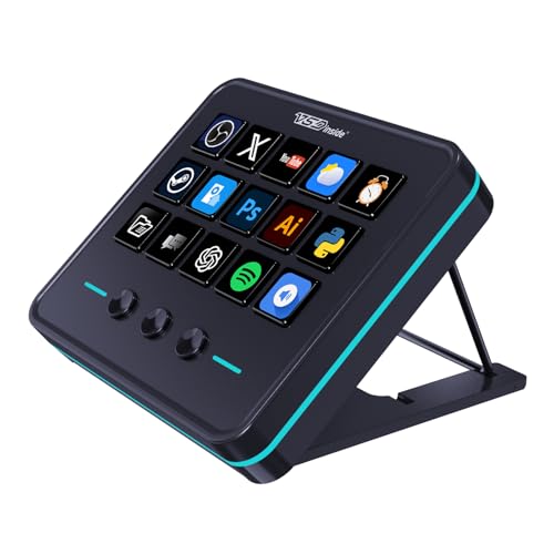 VSDINSIDE M18 Streaming Deckストリームデック＆ストリームコントローラー 15個のカスタマイズ可能なキー＋3つのスイッチボタンでタスクとワークフローを加速 、Excel・PS・Teams・Zoom・Spotifyなどドラッグ＆ドロップで簡単設定、RGB照明付き、Mac/Winodows対応（ブラック）